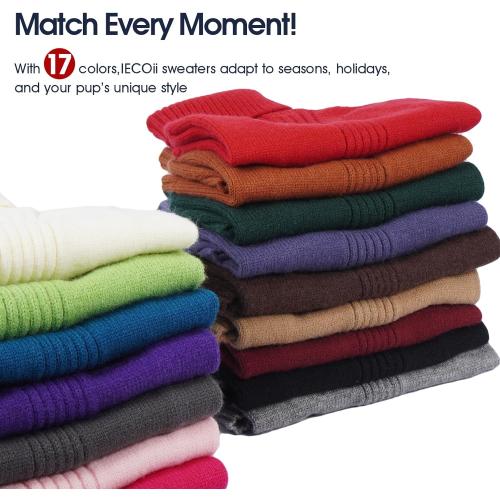 IECOii XXL Dog Sweater,Thermal Knit Big Dog Sweater Christmas,Pet Turtleneck Doggy Sweatshirt for Extra Large Dogs Boy Girl,Stretchy Large Dogs Cold Weather Outfit Pitbull Clothes,(Burgundy,2XL)