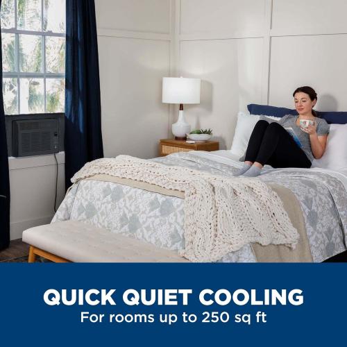 GE Electronic Window Air Conditioner 6000 BTU, Black, Efficient Cooling for Smaller Areas Like Bedrooms and Guest Rooms, 6K BTU Window AC Unit with Easy Install Kit