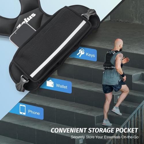 ZELUS Weighted Vest for Men and Women |  Vest with 6 Ironsand Weights for Home Workouts | Adjustable Body Weight Vest Exercise Set for Cardio and Strength Training