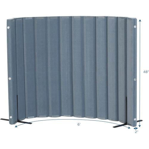 Children’s Factory 48 x 6' Quiet Divider With Sound Dampening Panels, Freestanding Room Divider Wall, Slate Blue