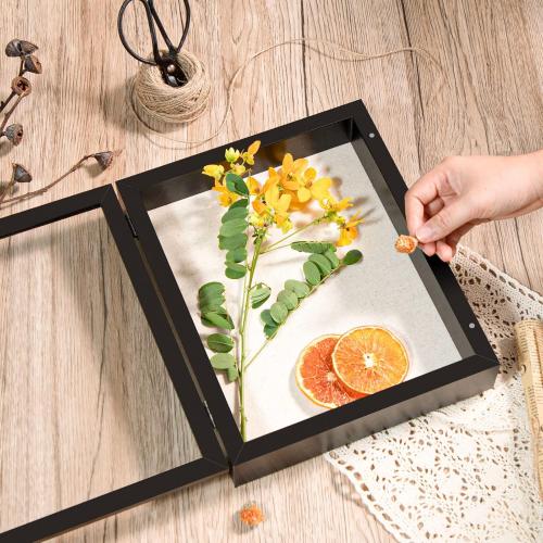 Califortree 8x10 Shadow Box Frame with Linen Back - Sturdy Memory Display Case of Flower, Pictures, Medals and More, Black
