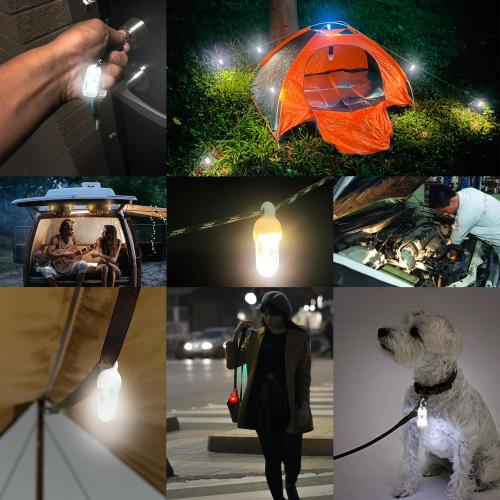 USB Mini LED Lantern, 1 Pack Waterproof EDC Keychain LED Flashlight for Camping, Type-C Rechargeable Battery Small Stick Lamp Puck Dog Collar Torch Light (Warm White Red)