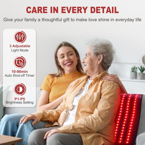 Pedete Red Light Therapy Mat for Body, 39''x24'' Large Infrared Light Therapy Pad with Timer, Birthday Mothers Day Gifts for Women Men, 660nm&850nm for Back Shoulder Joint Full Body with Storage Bag
