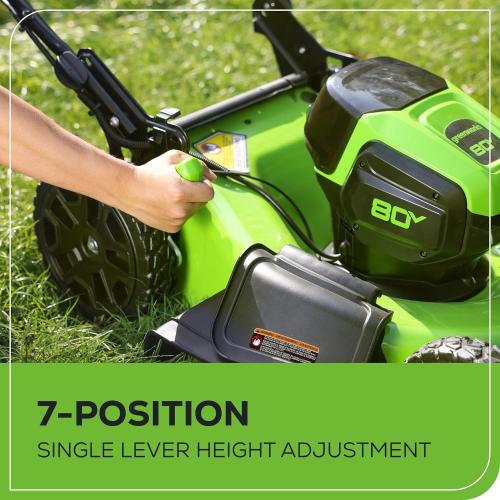 Greenworks 80V 21 Brushless Cordless (Self-Propelled) Lawn Mower (75  Compatible Tools), 4.0Ah Battery and 60 Minute Rapid Charger Included