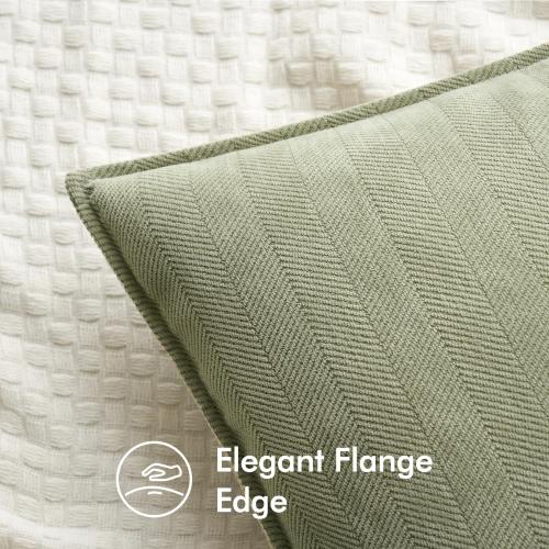 MIULEE Pack of 2 Sage Green Decorative Pillow Covers 16x16 Inch Soft Chenille Luxurious Couch Throw Pillows Farmhouse Cushion Covers with Elegant Design for Sofa Bedroom Living Room Spring Home Decor