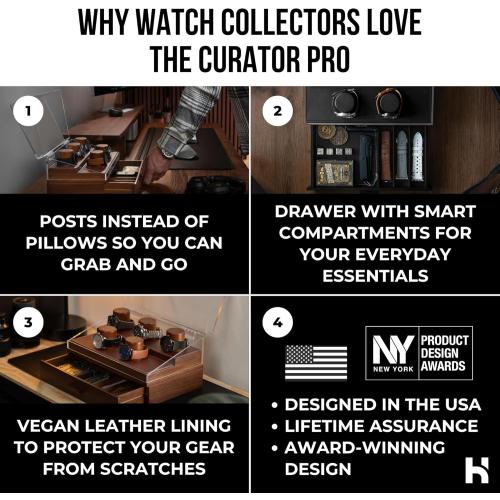 Holme & Hadfield Premium 5-Slot Wooden Watch Display Case – Handcrafted Men’s Watch Box with Accessory Drawer, Hinged Cover, Leather Lining – Birthday Gift for Collectors – Luxury Built to Last