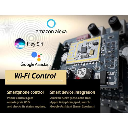 Blütezeit 1800lb WiFi Sliding Gate Opener Smart App Control, 1/2HP Automatic Slide Gate Motor Rack Driven with 2 Remote Controls & IR Sensor Complete Hardware Kits for Driveway Gates Up to 40ft