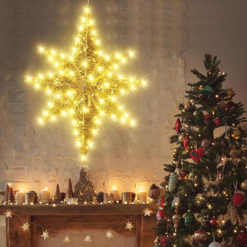 48 x 40.5 in Christmas Bethlehem Star Outdoor Additional 120V LED Light Outdoor Bethlehem Christmas Light Waterproof Lighted Xmas Star Hanging for Holiday Party Xmas Home Decor