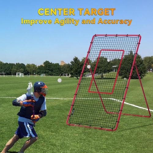 Adjustable Volleyball Rebounder Net, Volleyball Training Equipment Bounce Back Net with5 Rebound Angles Neon Target and Bungee Cords for Pitching, Throwing and Catching