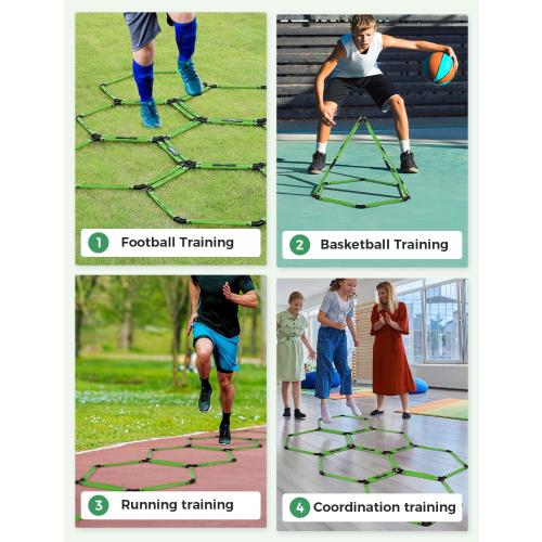 GHB Hex Agility Rings Speed Rings with Carrying Bag 6 Set Portable Hexagon Rings, Agility Ladder for Agility Footwork Training