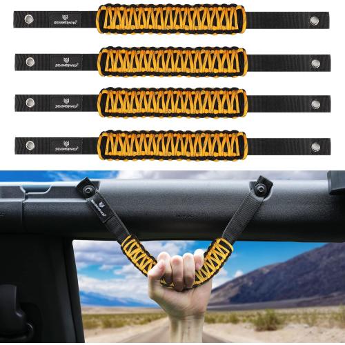 SEVEN SPARTA 4 Pack Roll Bar Grab Handles Compatible with Ford Bronco 2021 2022 2023 2024 2/4 Door, Paracord Grip Handle, Replacement for Bronco Interior Accessories (Not Compatible with Bronco Sport)