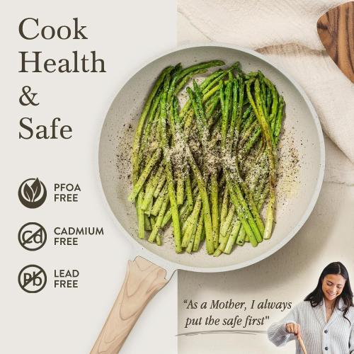 CAROTE 26pcs Pots and Pans Set, Nonstick Cookware Sets, with Grill Pan | With 6.5-Qt Stockpot, Lightweight & Durable, Steamer Included, Fast & Even Heating, Induction Compatible