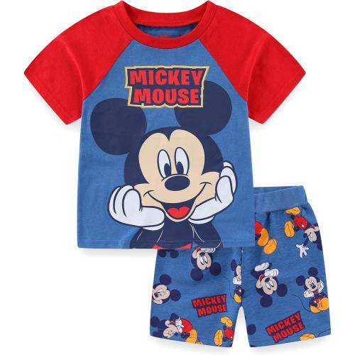 Size 6 ...Disney Mickey Mouse Boys Short Sleeve T-Shirt and French Terry Short Set for Toddler and Big Kids