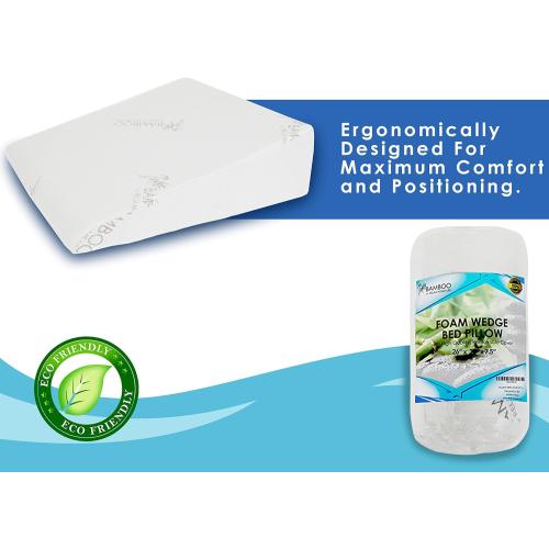 7.5 Inch Bed Wedge Pillow for Acid Reflux or Sleeping | 1.5 Inch Memory Foam Top with Stay Cool Cover | Incline Leg Elevation Pillows | Ideal for Gerd, Heartburn, and Snoring (25 Wx26 Lx7.5 H)