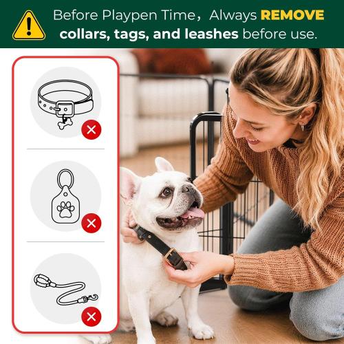 FXW Rollick Unleashed Dog Playpen for Indoor, Yard, RV Camping, 24 inch 8 Panels for Small and Puppy Dogs, Black│Patented