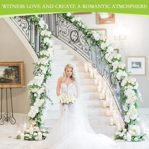 Hananona Artificial Roses in Bulk, Fake Silk White Roses Realistic Roses for Wedding Centerpieces Flower Arrangement Home Decor (100, White)