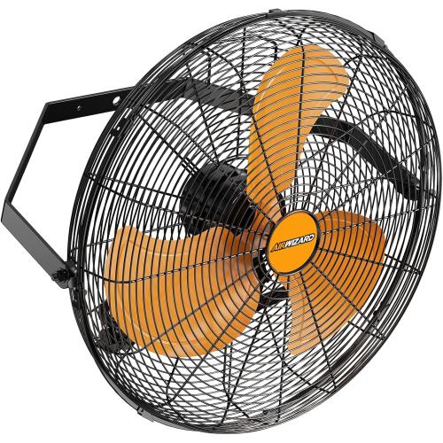 20 Inch Industrial Wall Mount Fan, 4850 CFM High Velocity Metal Wall Fan, 3 Speed, Adjustable Tilt, Commercial Use for Garage, Gym, Covered Patio, Workshop, Greenhouse - UL Listed