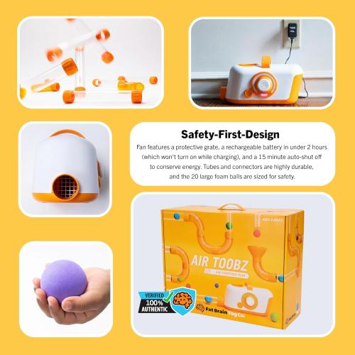 Fat Brain Toys The Original Air Toobz, Air-Powered STEM Building Toys for Kids & Teens, Kids Building Toys, STEM Toys for 3  Year Old