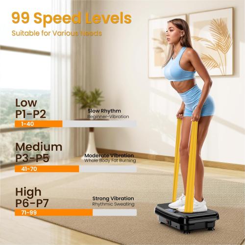 TISSCARE Vibration Plate Exercise Machine Mini Vibrating Plates for Lymphatic Drainage and Weight Loss, 400Lbs Capacity Full Body Power Shake Workout Platform for Home Cardio Fitness