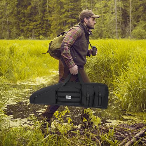 Soft Double Shotgun Rifle Case 32/38/42/46/52/55 Long Rifle Bag for Hunting Shooting Range, Firearm Transportation, With Multiple Magazine Holder Pouches