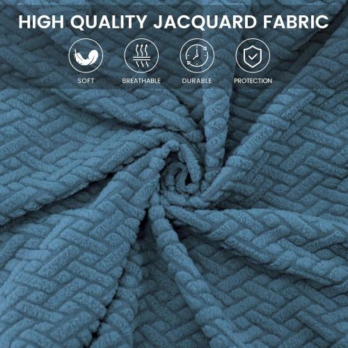 MIFXIN Armless Office Chair Cover Stretch Soft Wide Seat Mid Back Accent Chair Swivel Computer Vanity Chair Slipcover Furniture Protector Without Arms, Only Covers, NO Chair (Blue)