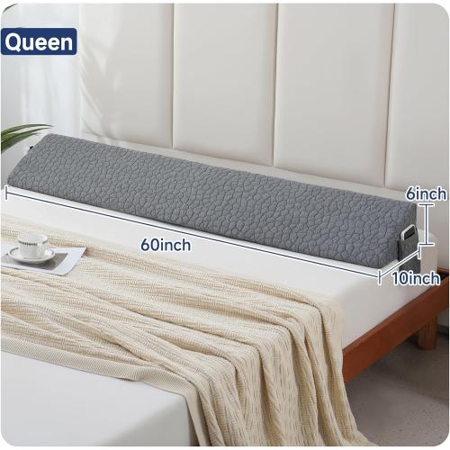 Grey Patent Bed Wedge Pillow Headboard Pillow Mattress Wedge Triangle Pillow Reading Pillow Long Bolster Pillow Bed Gap Filler Mattress Gap Filler Between Your Headboard