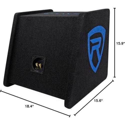 Rockville RV12.1C 600W 12 Loaded Car Subwoofer Enclosure with 1200W Mono Amplifier and Amp Kit, CEA-2006 Compliant, Ported Design, for Car Audio Systems