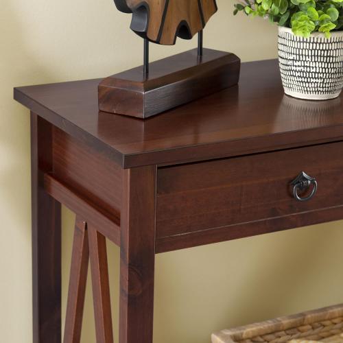 Linon Home Dcor Console Table, 42.01w x 13.98d x 30.71h, Antique Tobacco