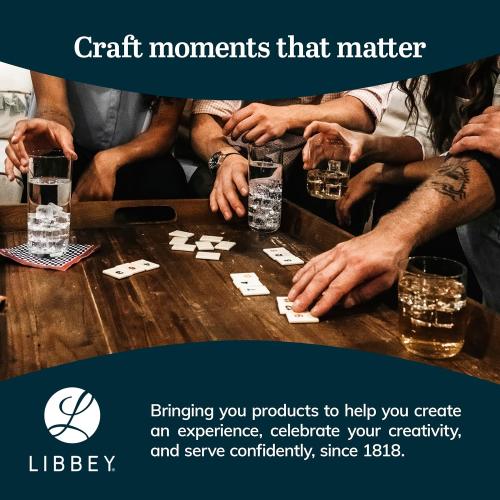 Libbey Flare Rocks, Glass Tumbler Set, Stylish Lead-Free Drinking Glasses Set of  Dishwasher-Safe Glass Cups Set for Daily Use and Parties