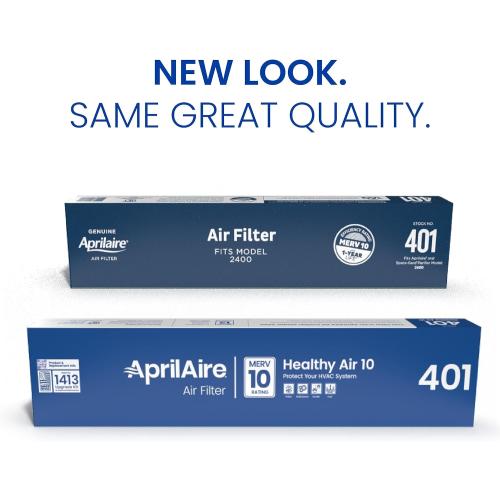 AprilAire 401 Replacement Furnace Filter for AprilAire 2400, Space-Gard 2400 Whole-House Air Purifiers - MERV 10, 16x25x6 Air Filter (Pack of 2)