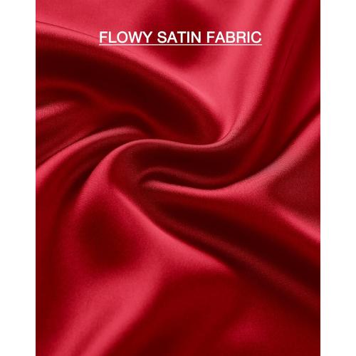 Size L....BTFBM 2026 Womens Spring Summer Long Satin Skirt Silk Elegant High Waist Cocktail Party Wedding Flowy A-Line Midi Skirts