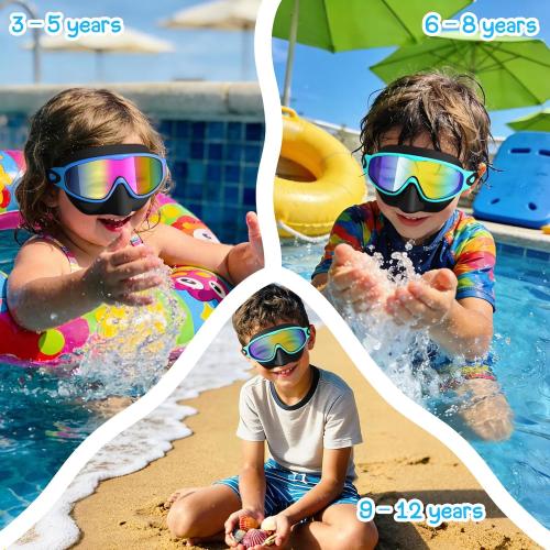 VegoVia 2 Pack Kids Swim Goggles with Nose Cover