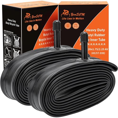 2-PCS 26 Heavy Duty Bike Tubes 26x1.75/1.95/2.125/2.25 AV Schrader Valve (45/57-559) 26 Bicycle Tube Compatible with 26 x 1.75 26x1.95 26x2.0 26x2.10 26x2.125 26x2.20 26x2.25 Tire Tubes
