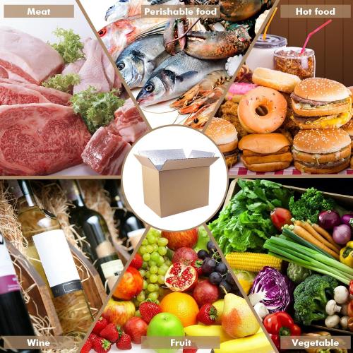 6 Pack Insulated Shipping Box Honeycomb Paper, Insulated Carton with Aluminum Foil Liner, Reusable Large Foil Cooler Carton Moving Kits for Mailing Packing 11 x 6.1 x 7.87