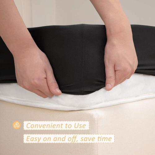 Stretch Jersey Box Spring Cover Wrap Around, Bed Skirt Alternative, Ultra Soft & Wrinkle Resistant, King/Cal King, Black