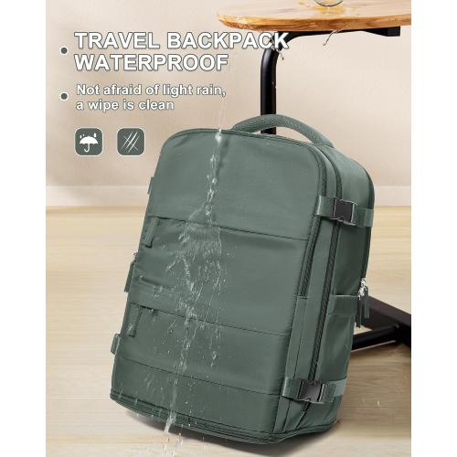coowoz Large Travel Backpack Carry On for Women Man Waterproof Gym Backpacks Mochila de Viaje Teacher Travel Bag Essentials Personal Item Backpack Rucksack Airplane Accessories Must Haves Olive Green