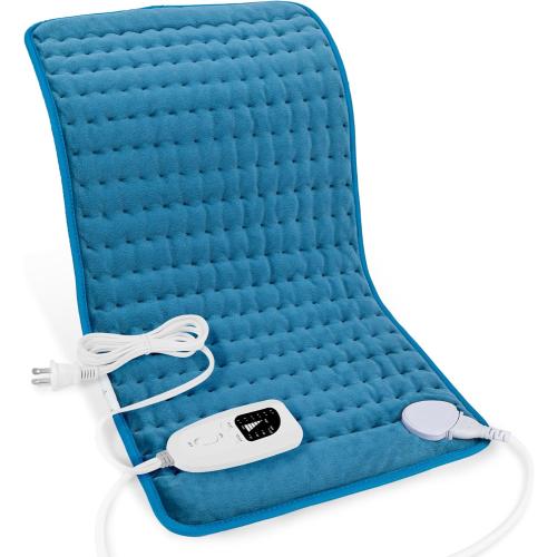 Deepsoon Heating Pad,Electric Heating Pads for Back,Neck,Abdomen,Moist Heating Pad for Shoulder,Knee,Arms,Legs,Dry/Moist Heat & Auto Shut Off,Christmas Gifts for Men and Women,Blue,24x12 Inch