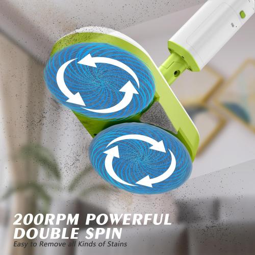 AlfaBot Cordless Electric Mop for Floor Cleaning, Dual Spin Mop with LED Headlight /Water Spray/Self-Propelled,Clean up to 2700 ft²