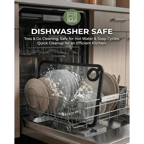 Tempered Glass Cutting Board for Kitchen Counter - 18x12 Large | Dishwasher Safe, Heat Resistant & Non-Slip
