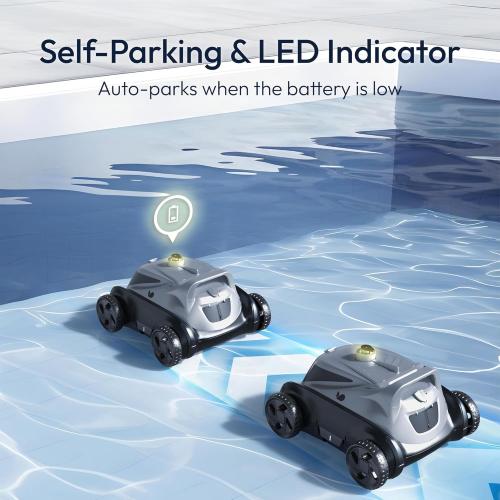 (2026 Upgrade) BUBLUE B10P Cordless Pool Vacuum for Above Ground Pool, 140-Min Runtime, Self-Parking Robotic Pool Cleaner with Bluehole Suction, DirtLock 2.0, Dual Motors for Pools Up to 1,076 Sq.Ft Bubot 500p