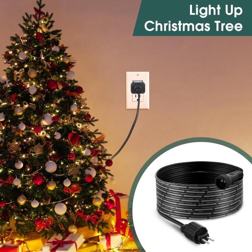 Meonum 3 Meters 2 Pin Extension Cable with Male and Female Connector, Compatible with TING SHEN Class 2 Power Supply, UL Certification 22AWG Waterproof Class 2 Power Unit Cord(Black,1 Pack)