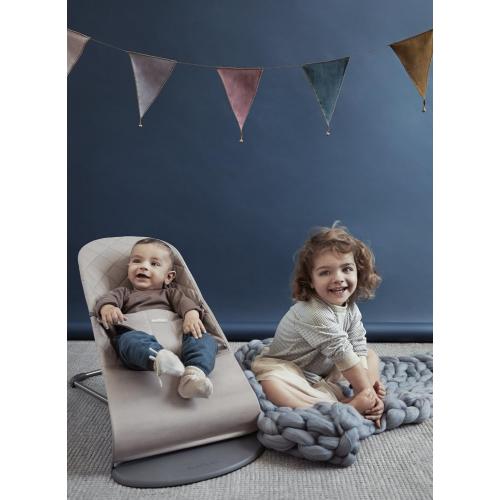 BabyBjörn Bouncer Bliss, Sand Gray, Cotton | 2-in-1 Adjustable Baby Bouncer Seat and Toddler Chair, Newborn to Toddler (8-29 lbs), 4 Positions, Lightweight & Portable