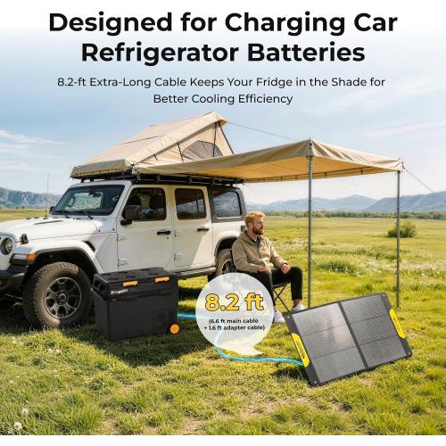 BougeRV 100W Portable Solar Panel, N-Type Foldable Solar Charger Fiberglass | 100W Solar Panel, Fiberglass Layer, Foldable Charging Design, 25% High Efficiency, IP65 Protection for Camping RV, Off-Grid