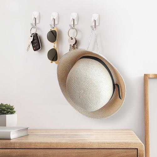 20 Hooks for Hanging Variety Pack,Adhesive Wall Hooks Heavy Duty with 20 Stirps,no Damage Large midium Small Sticky Utility Hooks for Outdoor、Tower、Keys