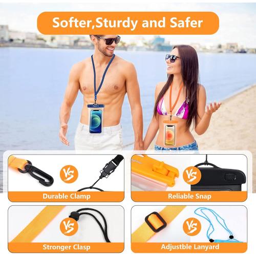 Waterproof Phone Pouch Bag - 7.5in Water Proof Cell Phone Case for Beach Travel, IPX8 Dry Bag with Lanyard for iPhone 16 15 14 Pro Max Galaxy S25  S24 , Cruise Ship Essentials 2025