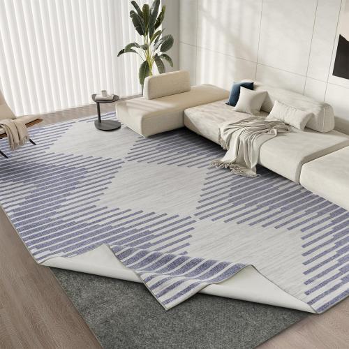 5x7 Area Rugs with 0.2 Thick Rug Pad Sets, Soft Boho Moroccan Machine Washable Carpet, Blue Neutral Non-Slip Dining Room Rugs for Living Room Bedroom, Kids & Pet Friendly