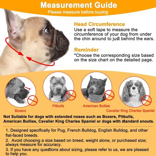 Size Small BARKLESS Short Snout Dog Muzzle, Breathable Mesh Flat Faced Muzzle for French Bulldog Shih Tzu and Pug, Mask Bulldog Mouth Cover for Biting Chewing Licking (Grey, S)