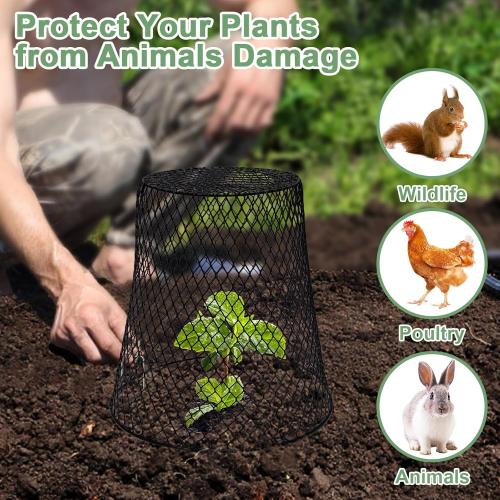 10 Pcs Chicken Wire Cloche Plant Covers Garden Netting Metal Heavy Duty Plant Protectors from Animals for Keeping Bunnies Chicken Squirrels Birds Other Out 9.13×9.13 in