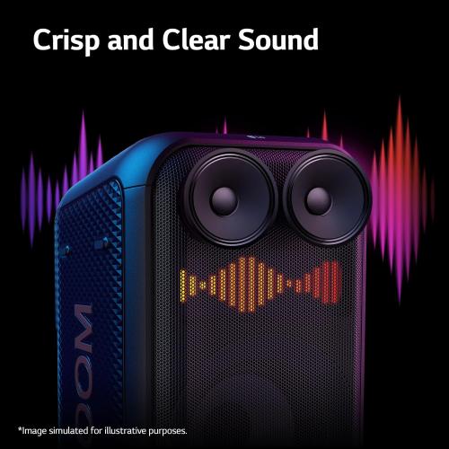LG XBOOM XL7 Portable Tower Speaker with Pixel LED Lighting and up to 20 Hrs of Battery Life, Black