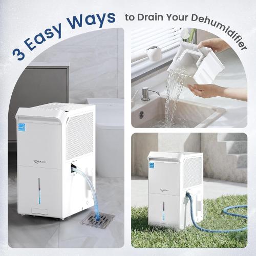 Dehumidifier for Basement, 6000 Sq Ft Energy Star Most Efficient 2025 | Max 140 Pint/Day for Home and Large Rooms with Drain Hose, Auto Defrost, Smart Humidity Control, Auto Restart
